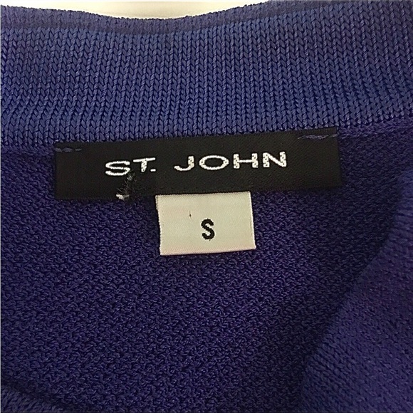 ST. JOHN VIBRANT ROYAL BLUE 3 PIECE SUIT JACKET 8 SHIRT SMALL SKIRT 12 E… - Picture 6 of 10